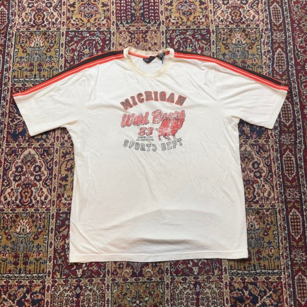 VTG 00s‎ No Boundaries Michigan Wild Boars Sports Department jersey tee shirt L